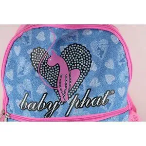 Vintage Baby Phat Distressed Spell Out Cat Heart Backpack Book Bag Carry On Pink Vintage Y2K Baby Phat Purse PINK Shoulder Bag | eBay main image 4